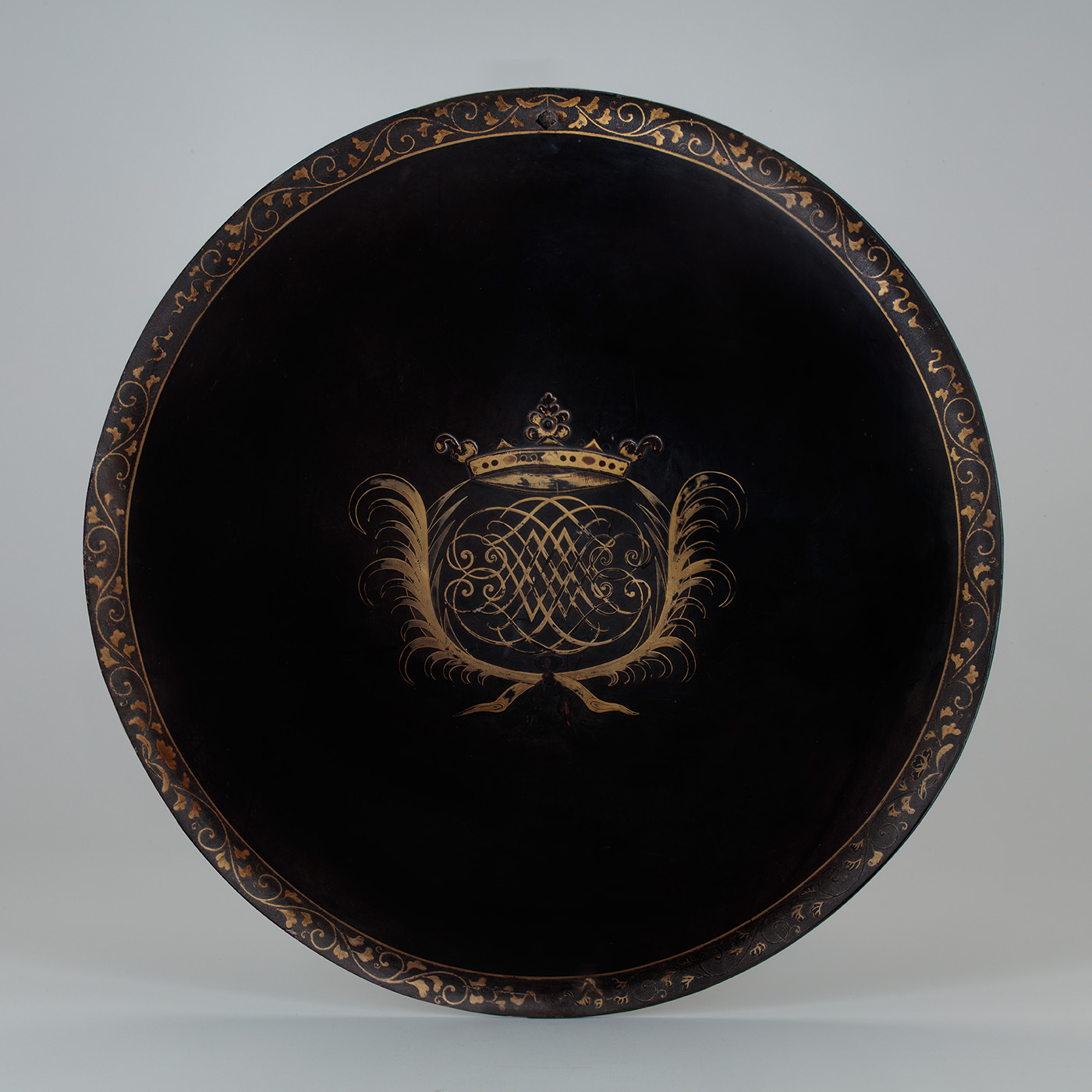 Lacquered Shield with European Coat of Arms