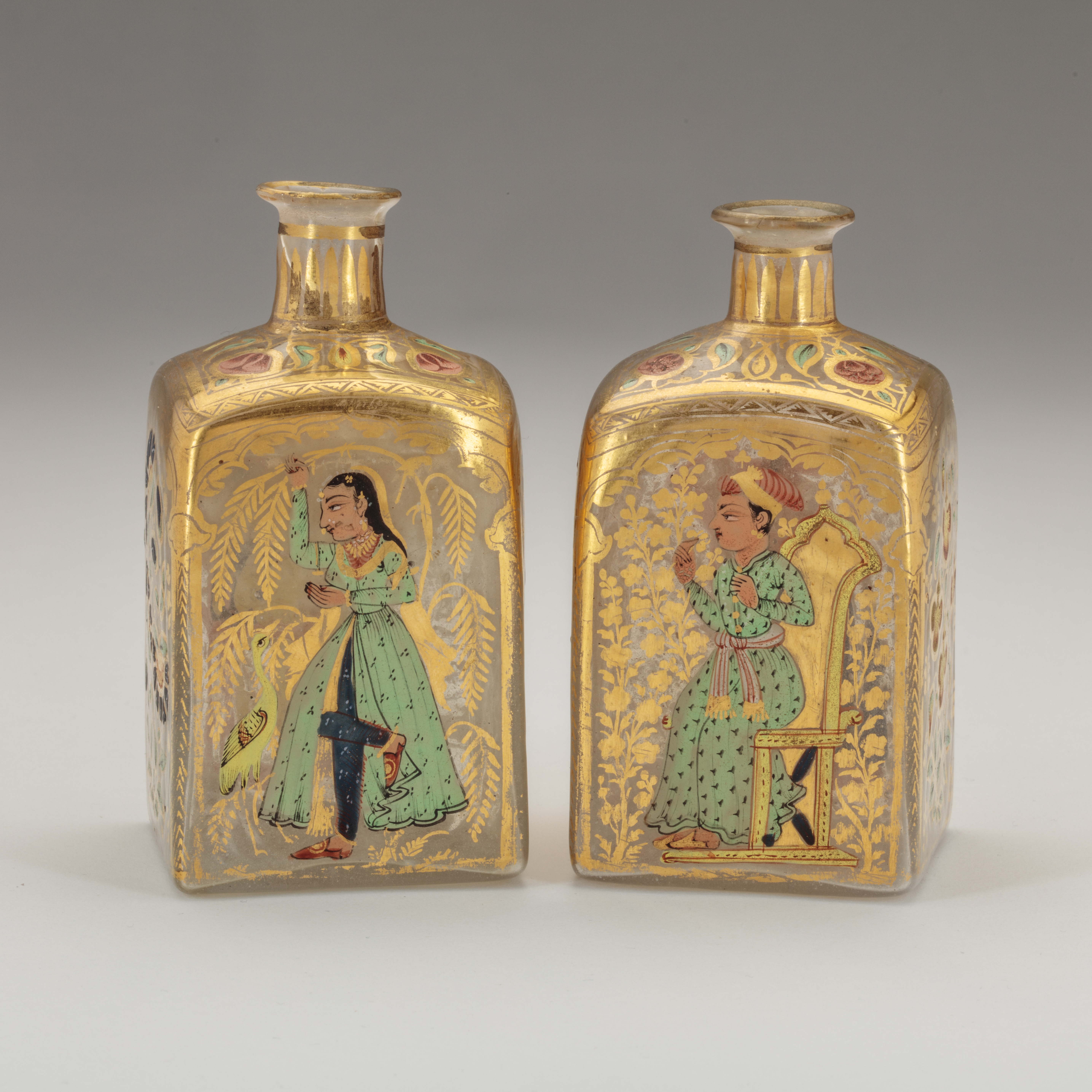 Mughal Gilt Glass Bottles