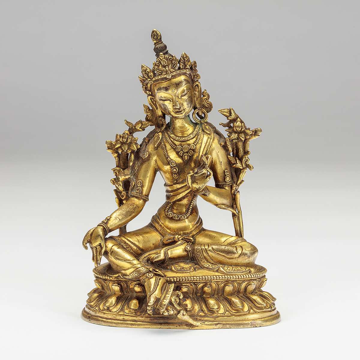 Sino-Tibetan Gilt-Bronze Figure of Tara