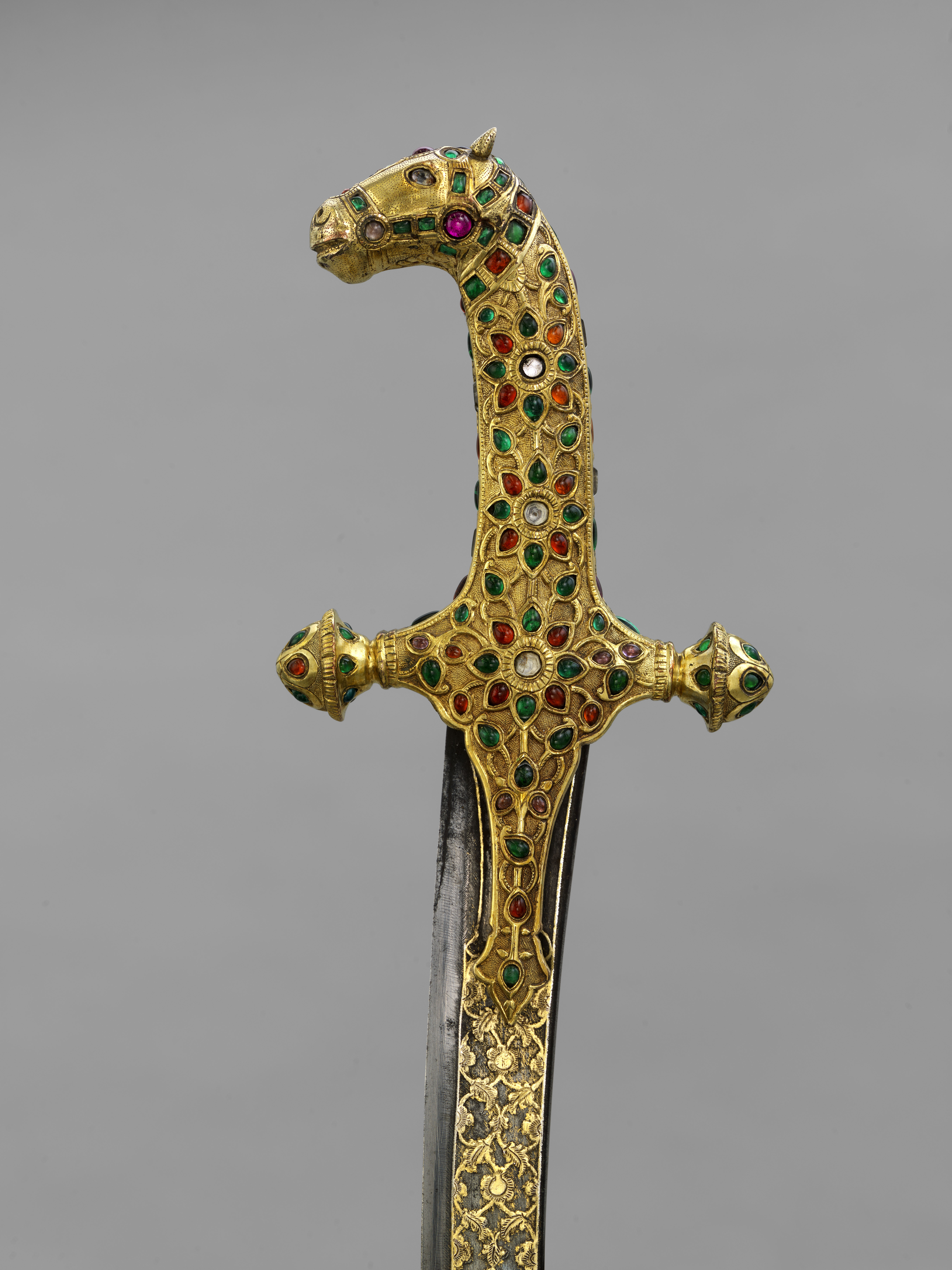 Indian Shamshir with Horse Head Hilt