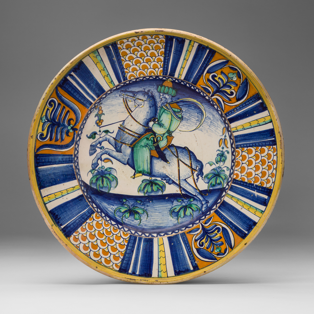 Maiolica Dish with Turkish Rider
