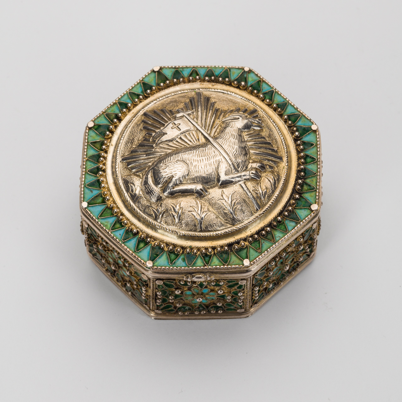 Armenian Silver Incense Box with Agnus Dei