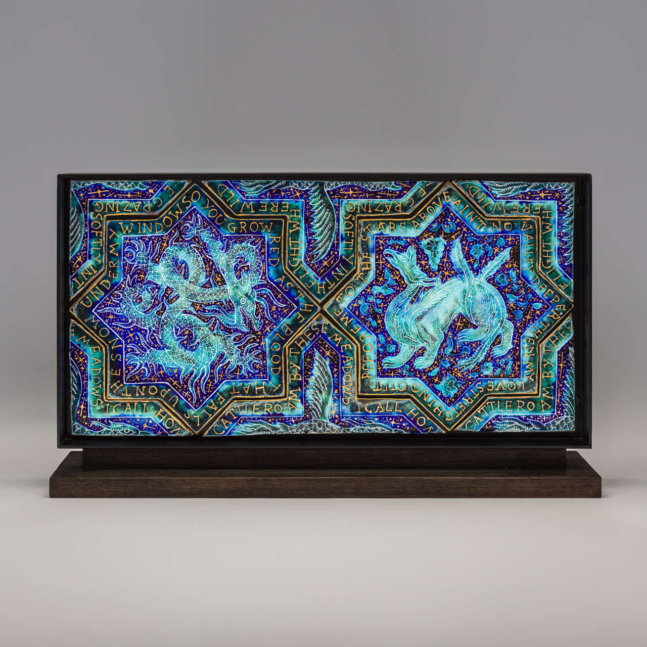 Pair of Tiles Panel, Dragons