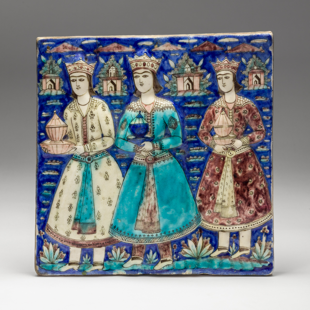 Qajar Tile Depicting Three Wise Men