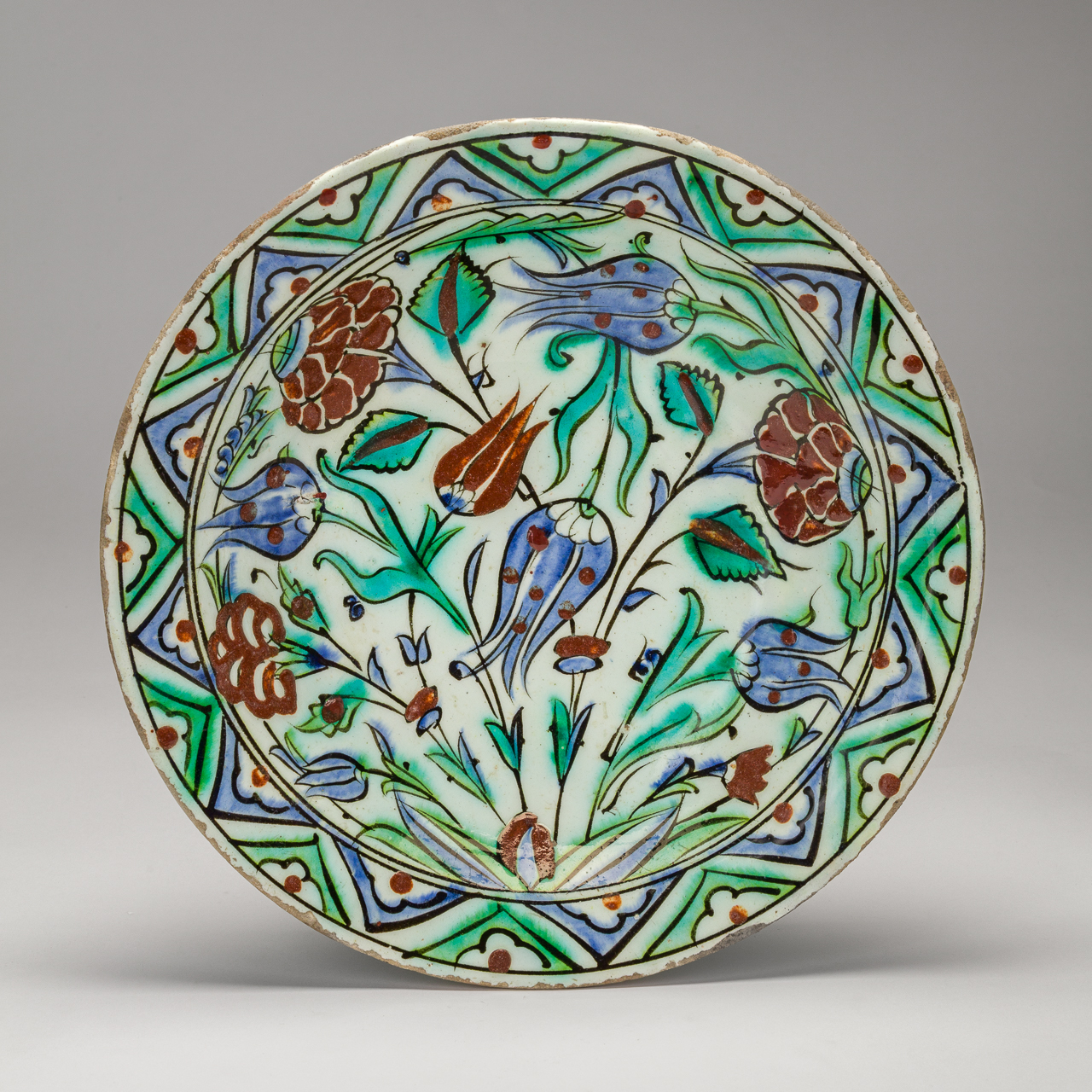 Polychrome Floral Iznik Dish