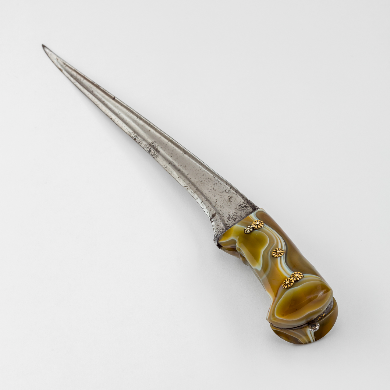 Indian Peshkabz Dagger with Agate Grip
