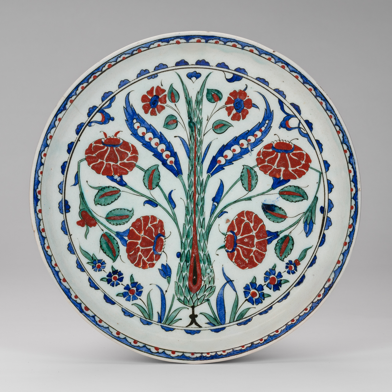 Iznik Dish with Cypress Tree