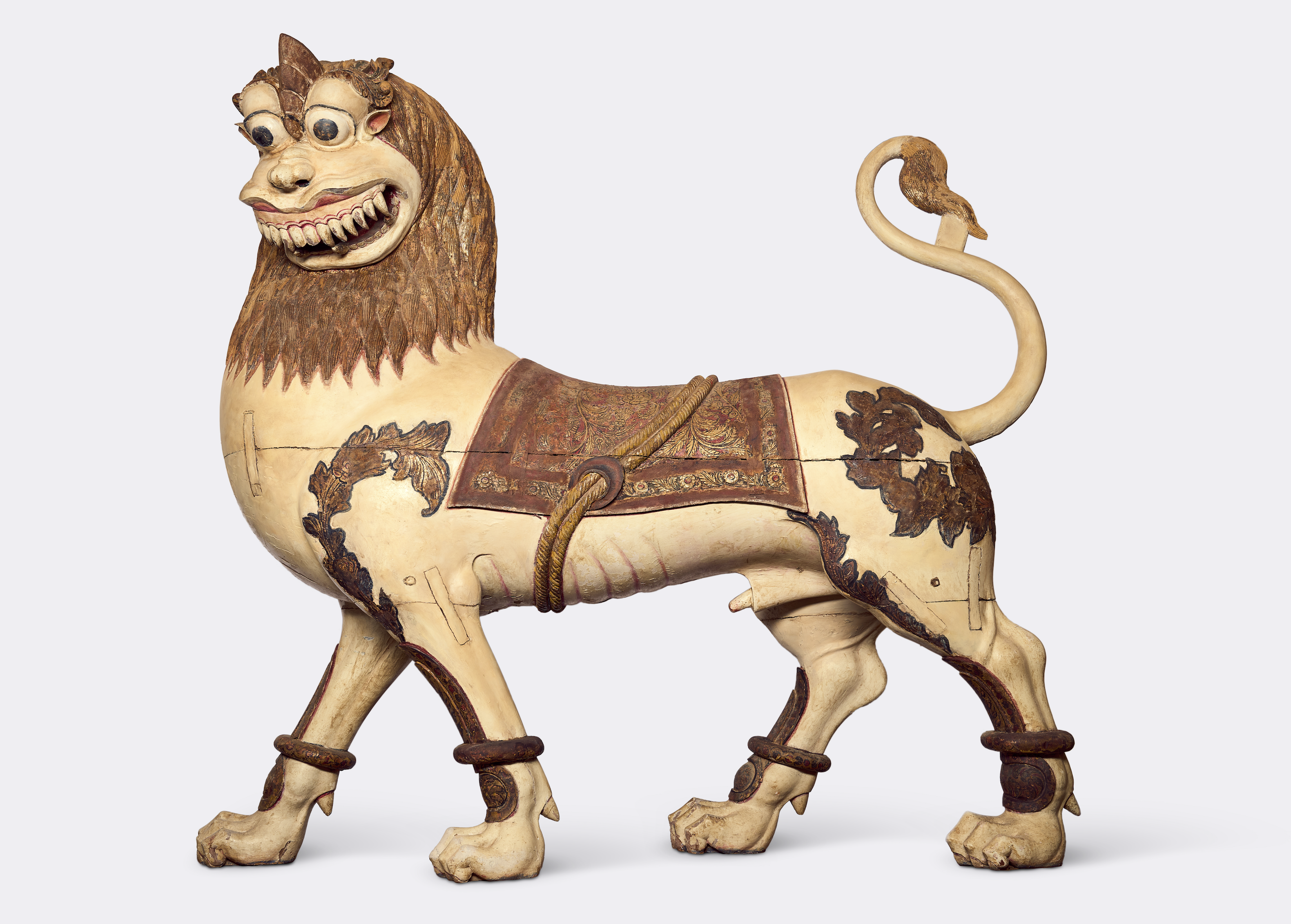 Monumental Processional Figure of a Lion Vahana
